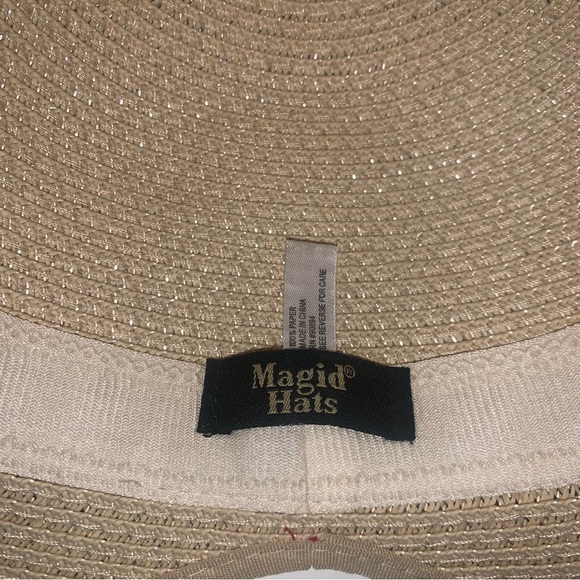 Magid Sun Hat Womens OSFA 100% Paper Wide Brim Floppy Boho NWOT - Picture 4 of 5